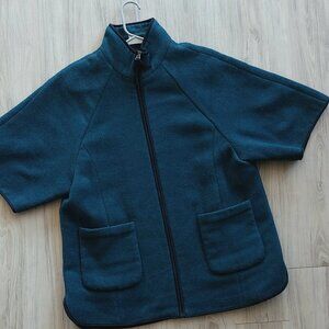 Turquoise Cocoon Fleece Jacket